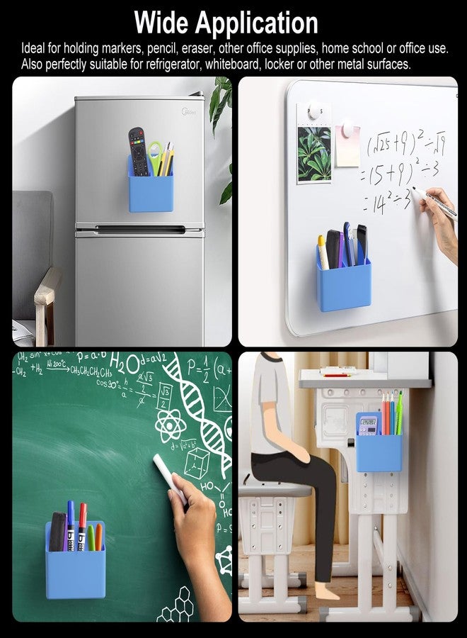 Jeyoon 2 Pack Magnetic Dry Erase Marker Holders,Magnetic Marker Holder Pen Holder for Whiteboard or Fridge Magnet Pencil Cup Storage Organizer for Classroom Office Home Locker and Metal Cabinets-Blue - Image 5