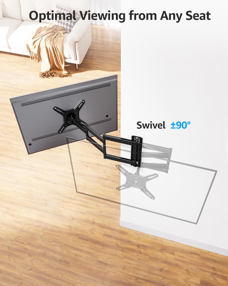 MOUNTUP Full Motion TV Wall Mount for Most 13-42 inch TVs, 21.7'' Long Extension Articulating Arm with Swivel Tilt Rotation, Corner TV Mount Wall Bracket for Monitor, Max VESA 200x200mm, Holds 44 lbs - Image 5