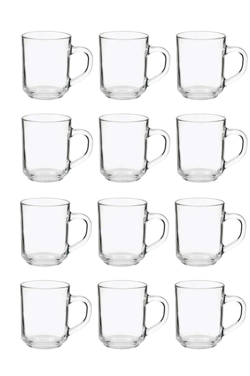 Glass Tea Mug Set 12 Cups Clear  - Image 1
