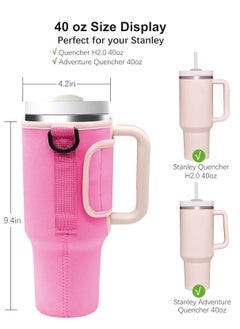 Stanley Water Bottle Bag for Stanley 40 Oz Tumbler with Handle, Stanley Cup Accessories with Adjustable Shoulder Strap, Straw Cover & Carrier Clip for Walking Hiking Camping  - Image 2