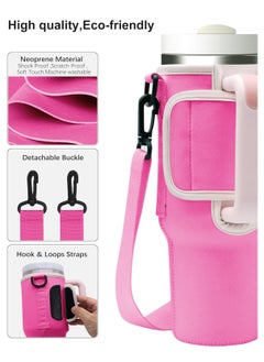 Stanley Water Bottle Bag for Stanley 40 Oz Tumbler with Handle, Stanley Cup Accessories with Adjustable Shoulder Strap, Straw Cover & Carrier Clip for Walking Hiking Camping  - Image 3