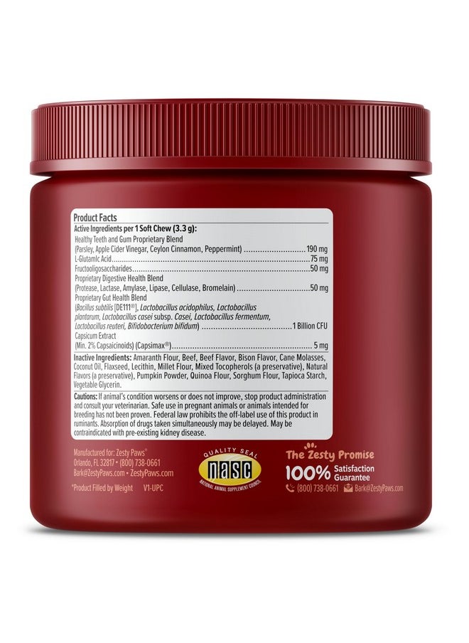 Zesty Paws Chew No Poo Bites For Dogs  Stool Eating Deterrent Soft Chews For Dogs  Gut, Periodontal & Immune System Support  Premium De111 Bacillus Subtilis Probiotic  Ae Bison  90 Count  - Image 5
