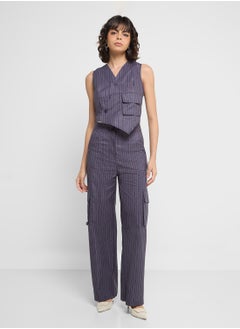 ELLA Pinstriped Vest & Pant Set  - Image 1