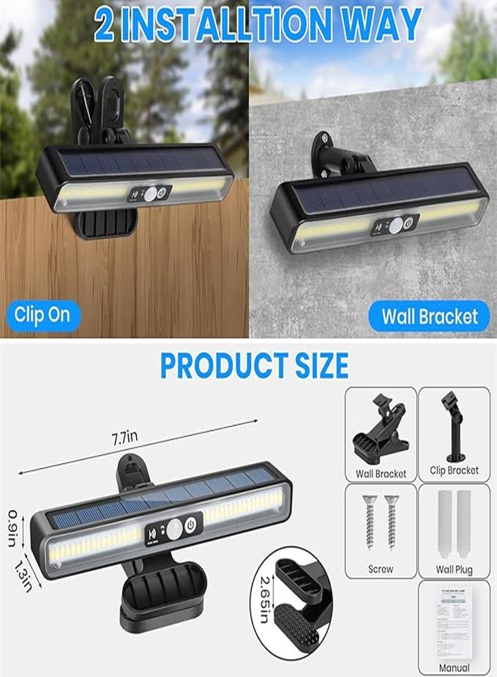 Outdoor Solar Lights, Clip-On Solar Garden Lights, Motion Sensor Solar Fence Lights with 36 LEDs, 2 Mounting Methods, Solar Security Lights for Fences Garages Camping Driveways, 2 Pack - Image 4