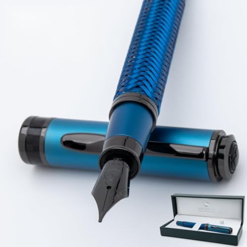 Monteverde Innova Formula M Fountain Pen, Blue - Medium Nib, Luxury Pen with Durable PVD Coating, Refillable, JoWo Stainless Steel Nib, Premium Gift Box - Image 1