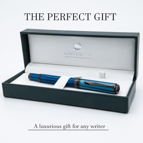 Monteverde Innova Formula M Fountain Pen, Blue - Medium Nib, Luxury Pen with Durable PVD Coating, Refillable, JoWo Stainless Steel Nib, Premium Gift Box - Image 5