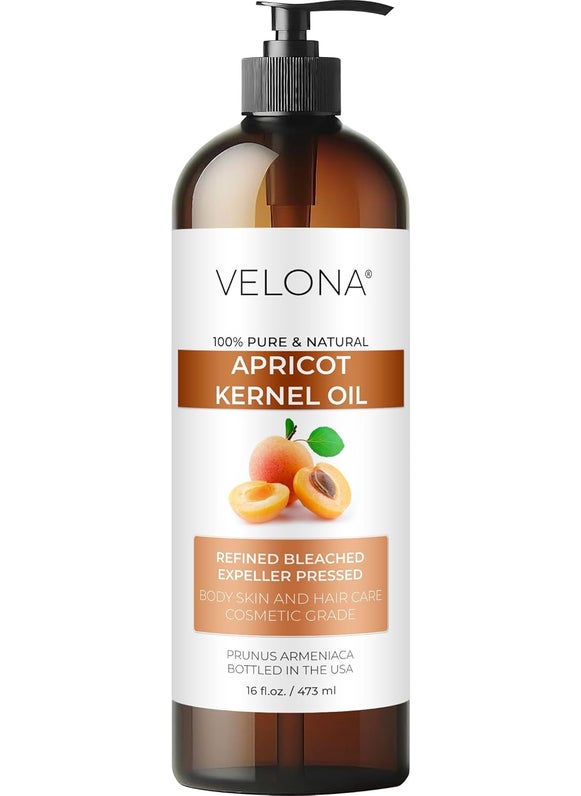 velona velona Apricot Kernel Oil 16 fl oz | 100% Pure and Natural Carrier Oil | Refined, Expeller Pressed | Hair, Body and Skin Care | Use Today - Enjoy Results 