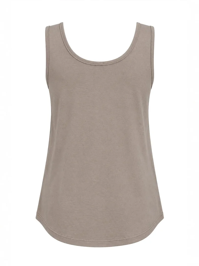 MixRay MIXRAY Casual U Neck Cotton Blend Tank Top