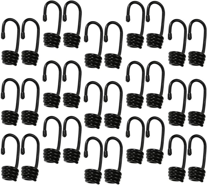klarako30Pcs Heavy Duty Metal Bungee Shock Cord Hook Spiral For 10mm Elastic Ropes - Image 3