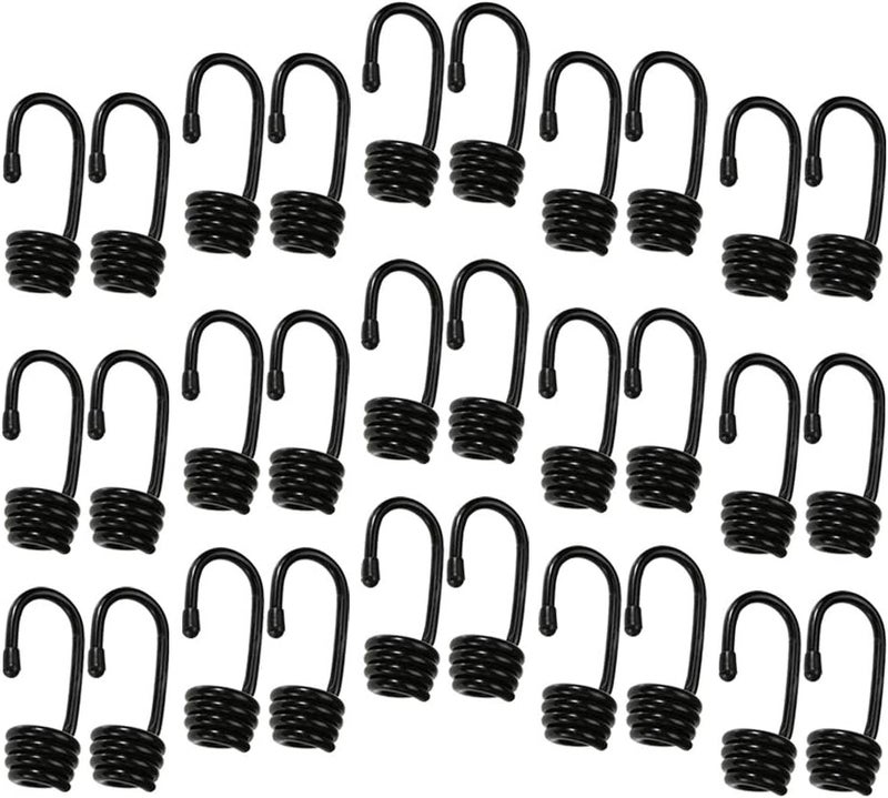 klarako30Pcs Heavy Duty Metal Bungee Shock Cord Hook Spiral For 10mm Elastic Ropes - Image 2