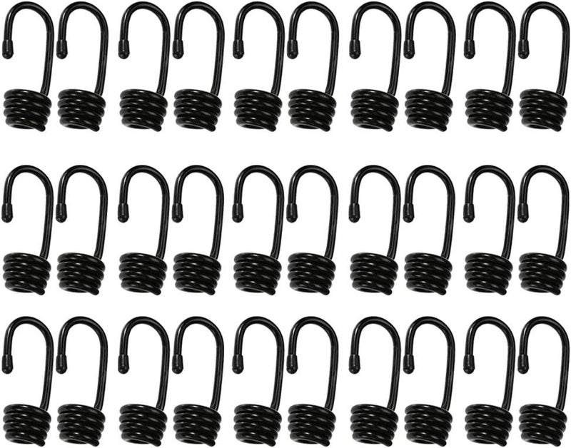 klarako30Pcs Heavy Duty Metal Bungee Shock Cord Hook Spiral For 10mm Elastic Ropes - Image 1
