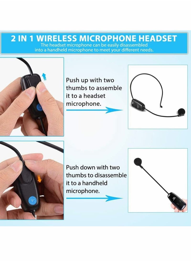 KASTWAVE - Wireless Microphones System Microphone Headset Lavalier Lapel Speak Beltpack Receiver Suitable for Smartphone Laptop Desktop PC Speaker Stage Public Speaking and Teaching - Image 1