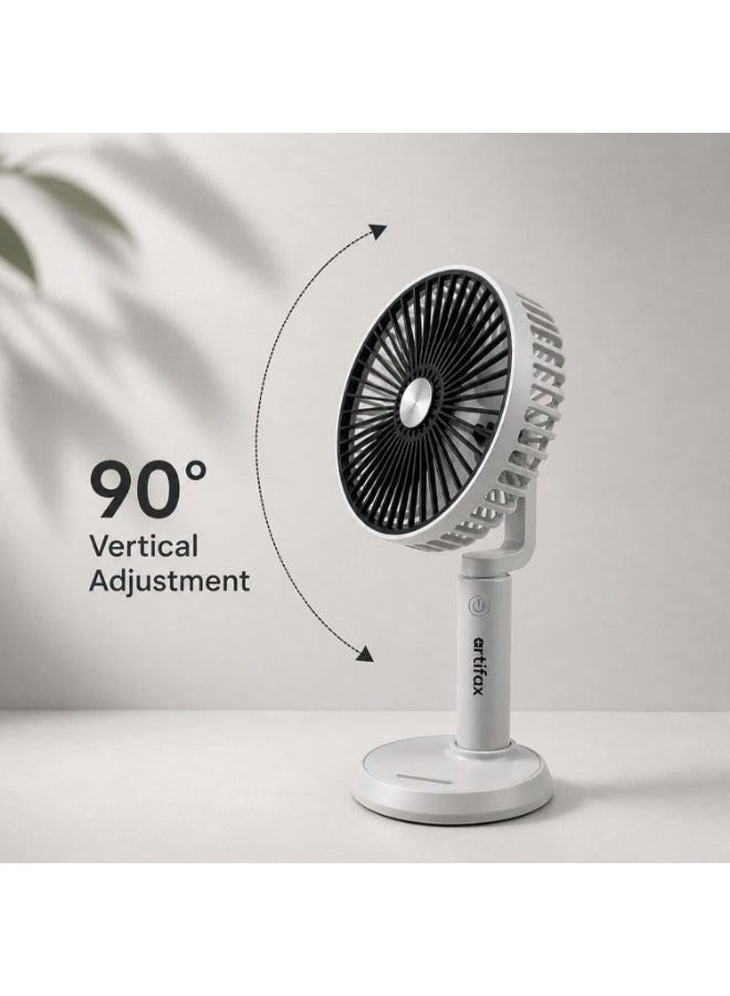 Artifax Rechargeable Portable Air Circulator Fan | USB Charging Handheld & Desk Fan | 3 Speed Personal Travel Fan | Battery Operated Mini Air Circulator for Home, Office & Outdoor Use - Image 4
