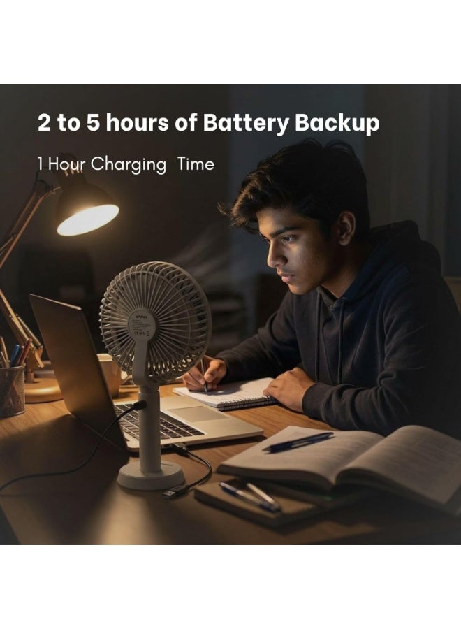 Artifax Rechargeable Portable Air Circulator Fan | USB Charging Handheld & Desk Fan | 3 Speed Personal Travel Fan | Battery Operated Mini Air Circulator for Home, Office & Outdoor Use - Image 3