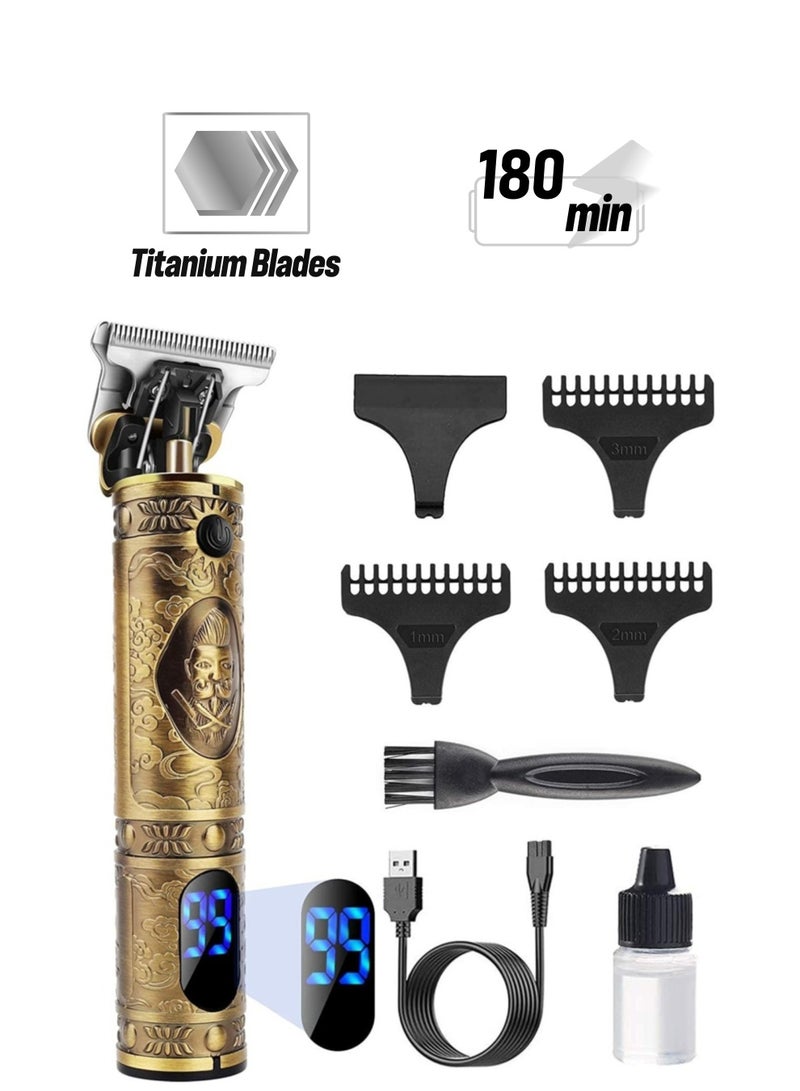 ELTRAZONE Professional Beard Trimmer,Cordless Electric Self Hair Clippers with LCD Screen,Precision Outliner Trimmer - Image 1