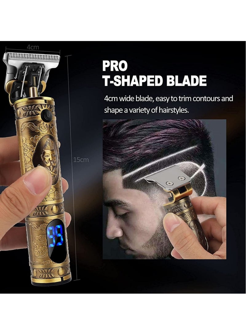 ELTRAZONE Professional Beard Trimmer,Cordless Electric Self Hair Clippers with LCD Screen,Precision Outliner Trimmer - Image 3