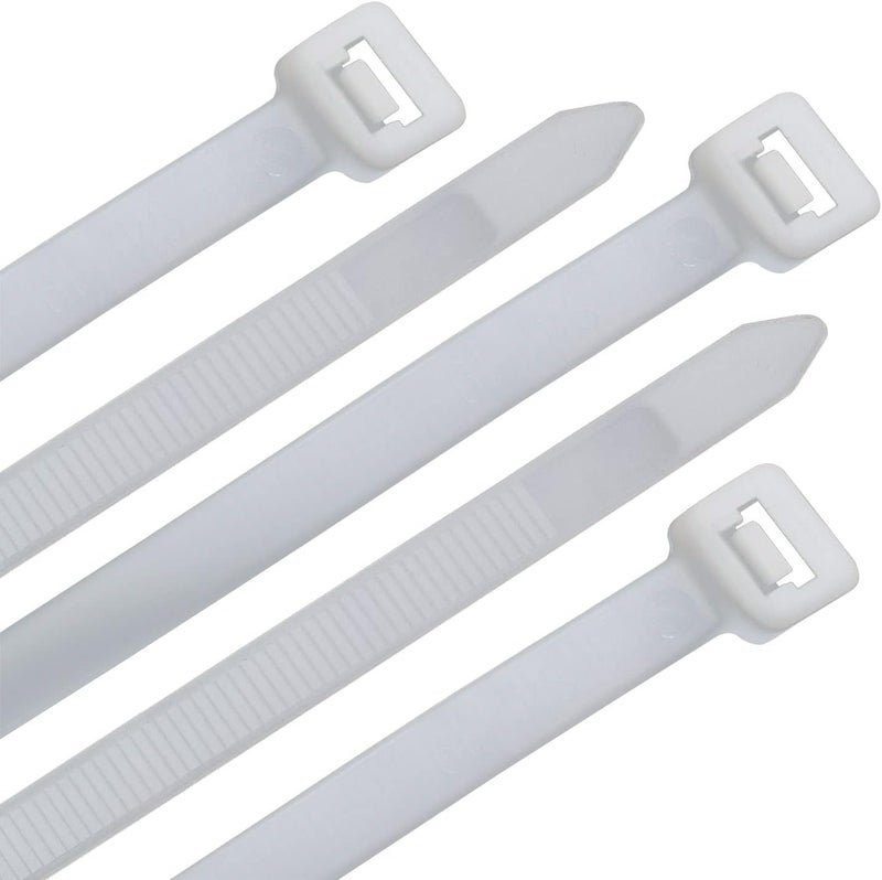 Superun Heavy Duty Zip Ties 16 Inch, Strong Large White Zip Ties 120 Lbs Tensile Strength Selflocking Wire Ties (Industrial Grade Cable Ties) Pack of 50 Clear - Image 1