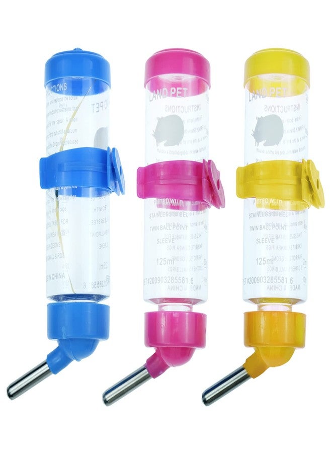 BLLREMIPSUR 3 Pack Hamster Water Feeder Bottle, 125 ml No-Drip Small Animals Water Dispenser, Pet Hanging Water Bottle for Guinea Pigs, Bunny, Chinchillas, Rabbit - Image 1