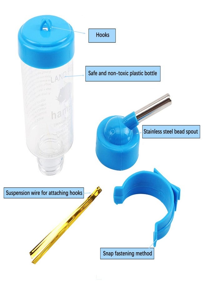 BLLREMIPSUR 3 Pack Hamster Water Feeder Bottle, 125 ml No-Drip Small Animals Water Dispenser, Pet Hanging Water Bottle for Guinea Pigs, Bunny, Chinchillas, Rabbit - Image 3