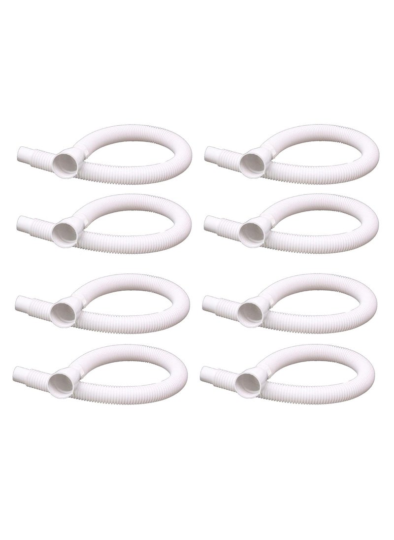 NEW WARE Pack of 8 PVC Flexible Waste Pipes 36 Inch Multicolor Drainage Tubes for Wash Basins Sinks and Drain Outlets