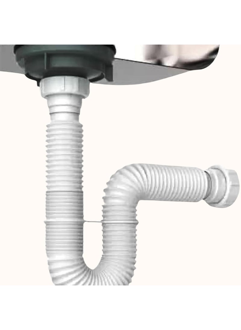 NEW WARE Pack of 8 PVC Flexible Waste Pipes 36 Inch Multicolor Drainage Tubes for Wash Basins Sinks and Drain Outlets