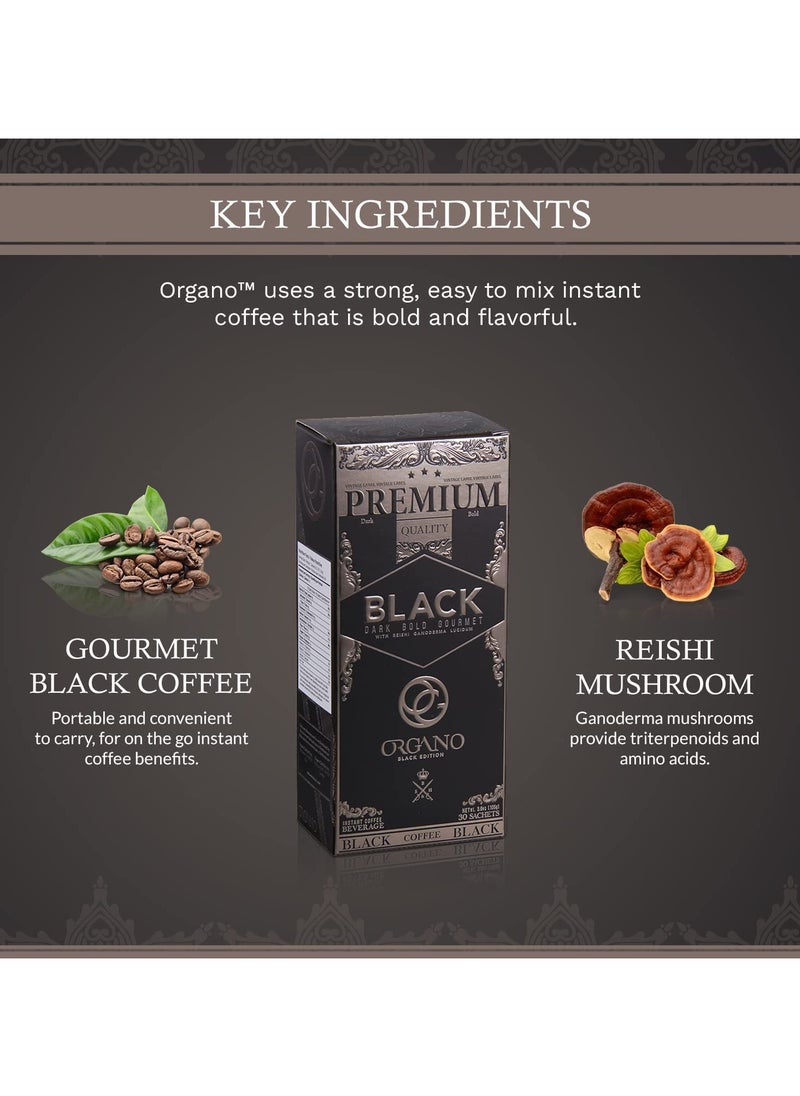 ORGANO - ORGANO Gourmet Black Coffee, 100% Certified Ganoderma Lucidum (1 box of 30 sachets) - Image 1