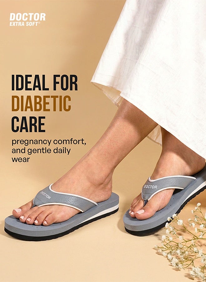 DOCTOR EXTRA SOFT Women’s Ortho Care Diabetic & Pregnancy Flat Super Comfort Dr Flip-Flops and House Slippers for Ladies & Girls – D-18 - Image 3