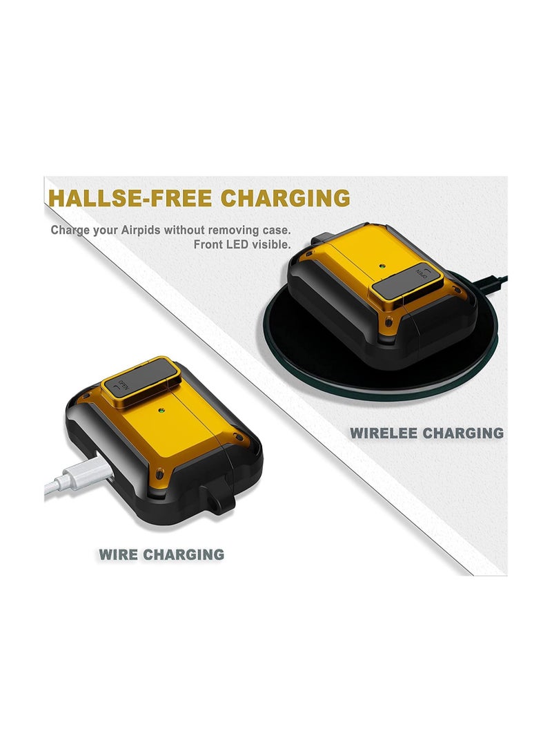 Airpods pro case cover with keychain shockproof resilient shock Absorption Secure Lock designed compatible airpod pro case wireless charging for men women - Image 3