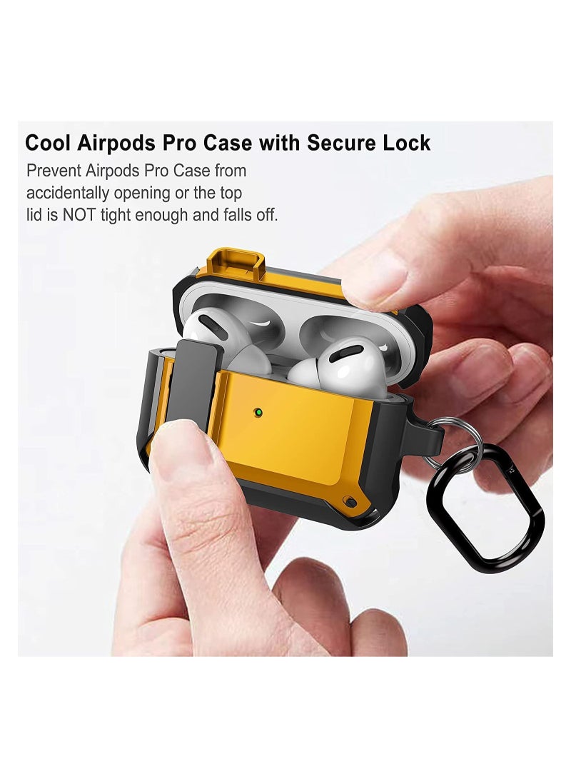 Airpods pro case cover with keychain shockproof resilient shock Absorption Secure Lock designed compatible airpod pro case wireless charging for men women - Image 2