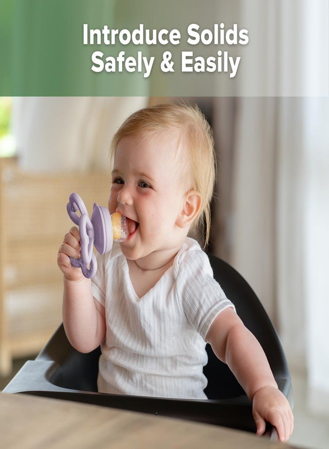 Haakaa Clover Baby Fruit Feeder Teether & Mini Freezer Nibble Tray – BPA-Free Silicone Breastmilk Popsicle Mold for Baby Teething Relief & Self-Feeding, 4M+ (Lavender) - Image 2