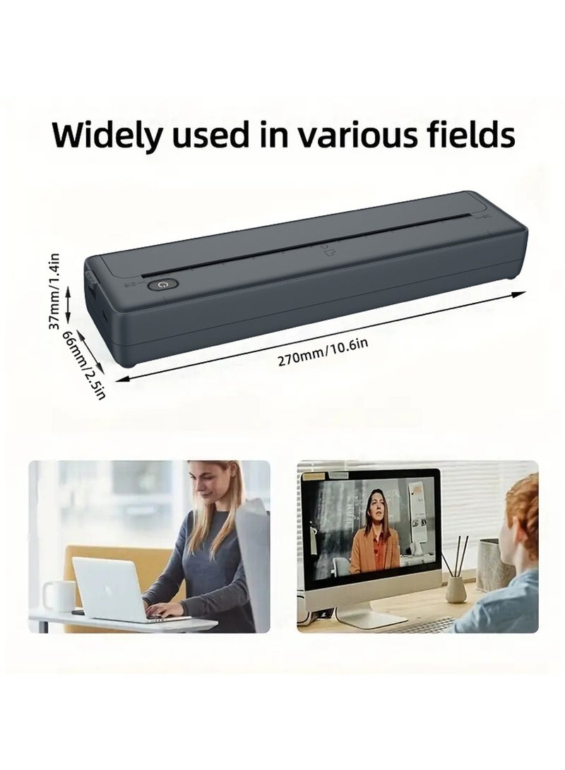 X8 Portable Thermal Printer, Supports A4 Thermal Paper, 200DPI Inkless Mobile Travel Printers for Car School Office, Mini Bluetooth Printer for Android for iOS Phone - Image 5