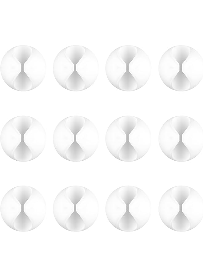 promass 12 Pack Cable Clips, Cord Organizer Holder Adhesive Cord Management Charger Wire Holder Clips for Desk, Home, Office, Car, Cubicle, Nightstand - White - Image 1