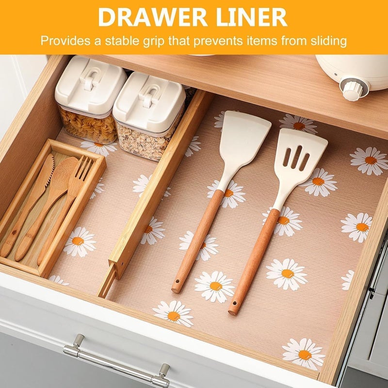 Refrigerator Shelf Liners, Washable Waterproof Oil-Proof Refrigerator Shelf Liners for Refrigerator Glass Freezer Cabinet Drawer (4 Pack) Random Color - Image 2
