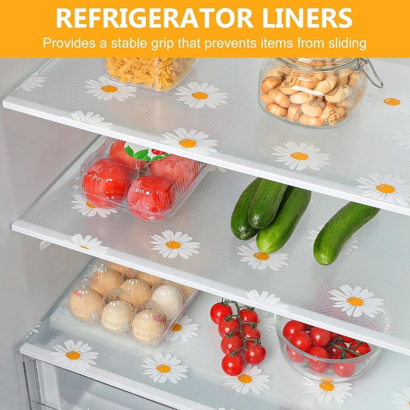 Refrigerator Shelf Liners, Washable Waterproof Oil-Proof Refrigerator Shelf Liners for Refrigerator Glass Freezer Cabinet Drawer (4 Pack) Random Color - Image 1