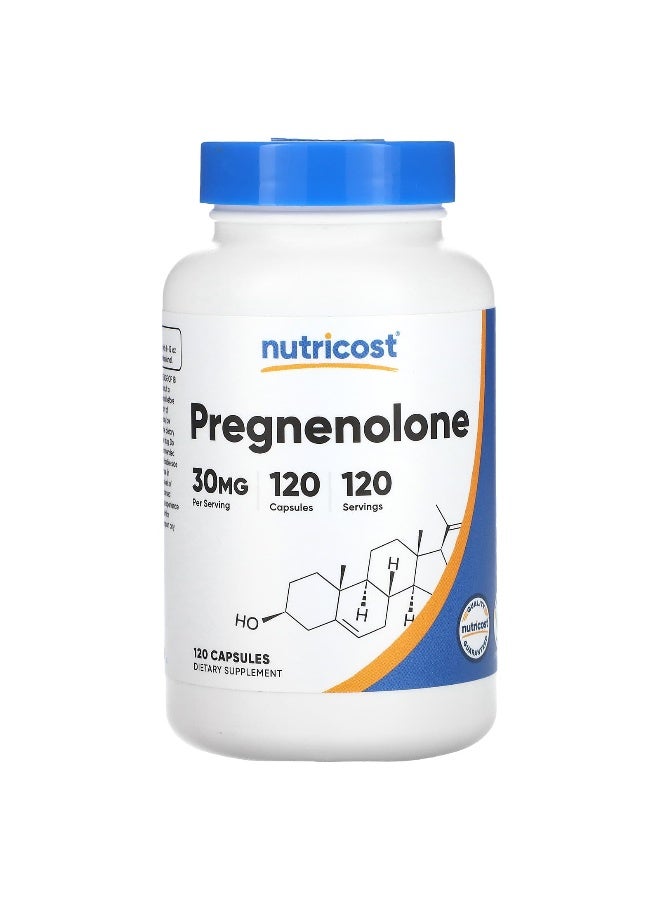 Nutricost, Pregnenolone, 30 mg, 120 Capsules - Image 1