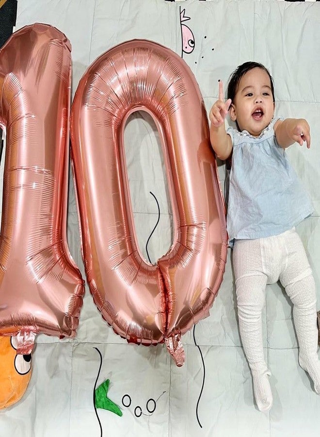 IWERP Rose Gold Number Balloon 40 Inch, 0 Number Balloons, 10 20 30 40 50 Numbers Balloon Birthday Decorations, Party Supplies for Women Men - Image 2