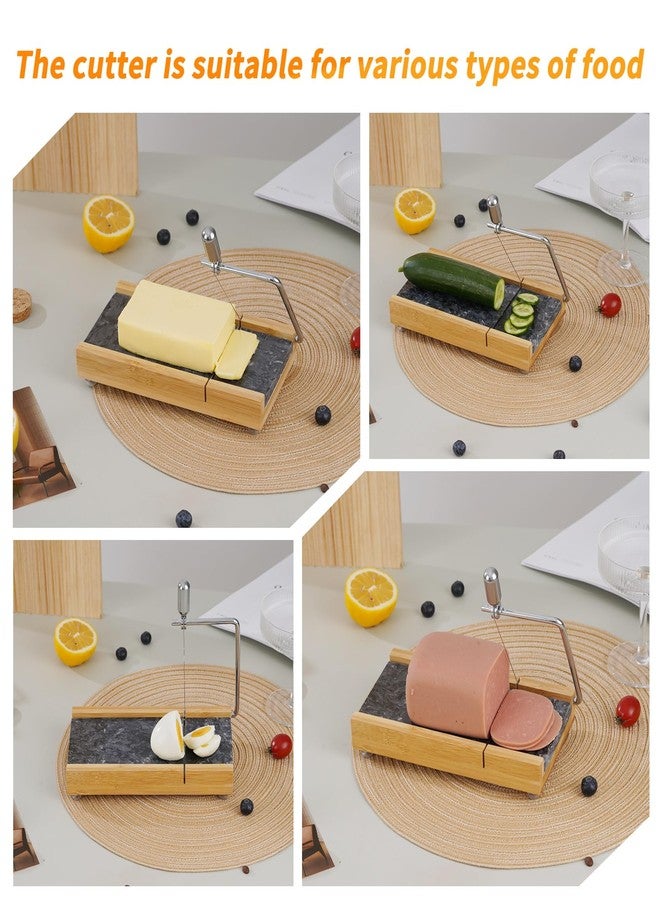 Tianman Cheese Slicer Cheese Cutter with 4 Replacement Cutting Wire,Heavy Duty 8.27"x 4.4",Marble Board Cheese Slicer for Block Cheeses, Butter,Cakes and More(Black Grey) - Image 4