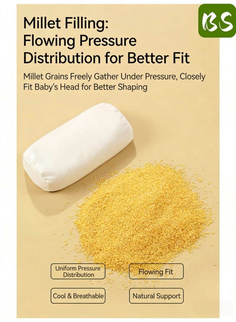 BS Baby Head Shaping Pillow | Adjustable Distance | Millet Filling | Anti-Flat Head | Side Sleeping Design | Breathable and Washable | for Newborns and Infants - Image 5
