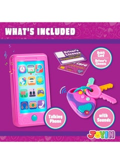 JOYIN Play Act Pretend Play Smart Phone Keyfob Key Toy And Credit Cards Set Kids Toddler Cellphone Toys Toddler Birthday Gifts Toys For 1 2 3 4 5 Year Old  - Image 3
