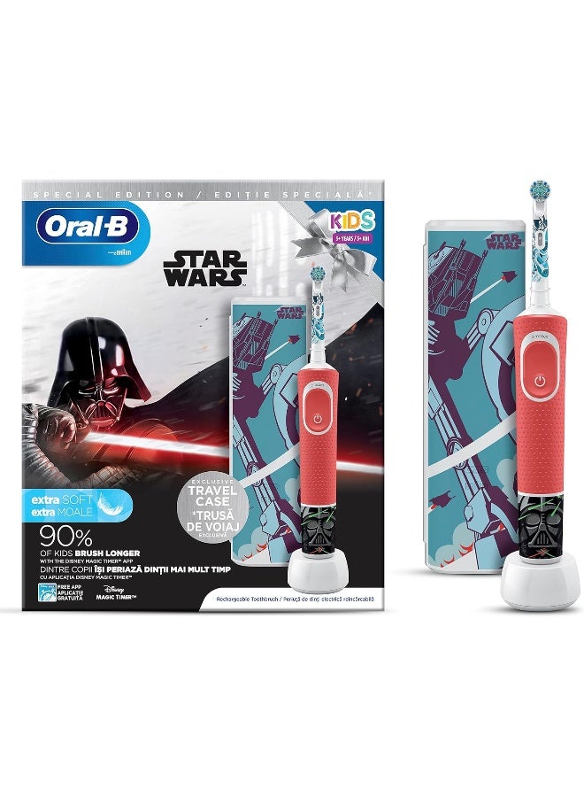 Oral-B Extra Soft Kids Electric Toothbrush With Disney Timer App And Travel Case - Star Wars - Special Edition