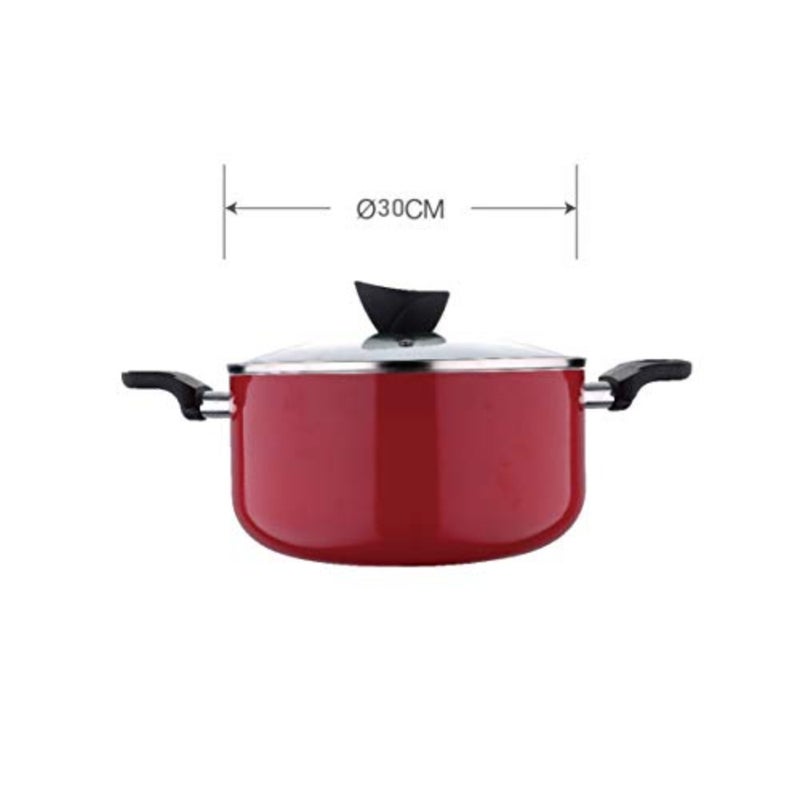Bergner Bellini Casserole, 30 cm, Red, Pressed Aluminium, Marble+ Coating, BG31436RD - Image 2