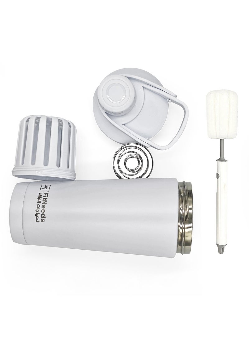 فيتنيدز شيكر ذكي ستانلس ستيل متعدد الاستخدام مع فرشاة تنظيف وكرة خفق (750 مل) - Image 4