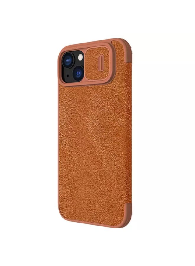 Nillkin Qin Pro Series Leather Cover for Apple iPhone 15 (2023) - Brown - Image 2