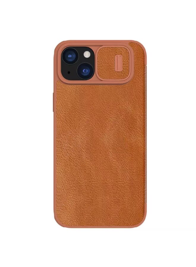 Nillkin Qin Pro Series Leather Cover for Apple iPhone 15 (2023) - Brown - Image 1