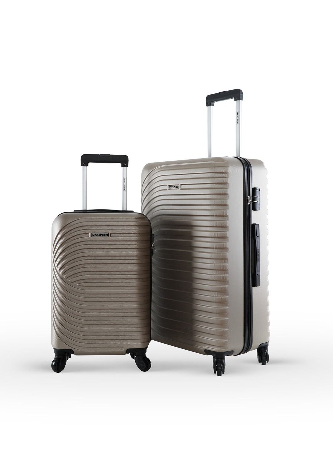 PARAJOHN Sparkle ABS Hardside Spinner Luggage Trolley Set Champagne 