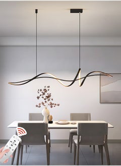 YATAI LIGHTING Modern Pendant Chandelier,Remote Control Adjustable Hanging Lighting Chandelier, LED Dimmable Pendant Lights Modern Linear White Chandelier for Kitchen Island Dining Room Living Room (Black)  - Image 1