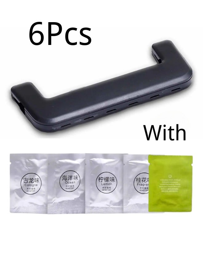 HANYII 6 Pcs Car Aromatherapy Clip Air Outlet Fresh Solid Deodorant Mosquito Repellent Aromatherapy (1Pc Clip with 5 Replace) Black - Image 3