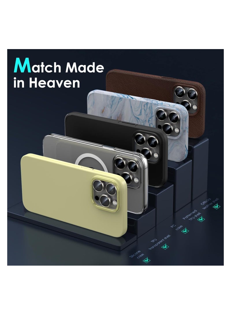 Camera Lens Protector Compatible with iPhone 15 Pro/15 Pro Max, [1 Step Installation Tray] Tempered Glass Screen Protector Metal Individual Camera protector - Image 5