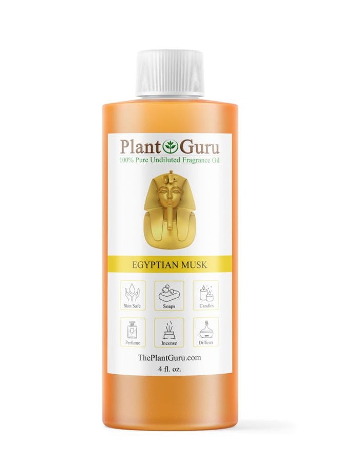 Plant Guru Egyptian Musk Fragrance Oil 4 fl. oz. Scented Oil for DIY Soap Making, Candles, Bath Bombs, Body Butters. Used in Aromatherapy Diffusers, Burners and Warmers. Great Addition to Lotions and Creams.  - Image 1