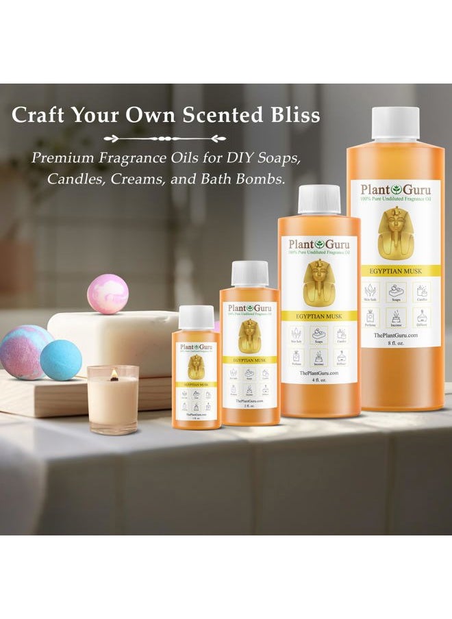 Plant Guru Egyptian Musk Fragrance Oil 4 fl. oz. Scented Oil for DIY Soap Making, Candles, Bath Bombs, Body Butters. Used in Aromatherapy Diffusers, Burners and Warmers. Great Addition to Lotions and Creams.  - Image 4